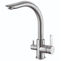 Смеситель для кухни с выходом для питьевой воды Koer KI-72019-02 (из нерж. стали) (KR4796)