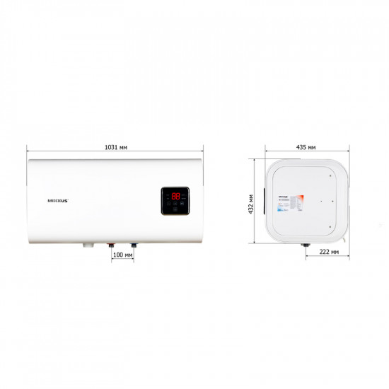 Водонагрівач "Квадрат" Mixxus EWH-14100 CUBE WET(Н) накопичувальний 100 л, мокрий тен 2,0 kW (WH061