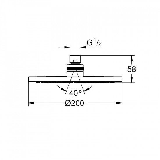 Верхній душ з одним режимом Grohe New Tempesta Cosmopolitan (27541001)