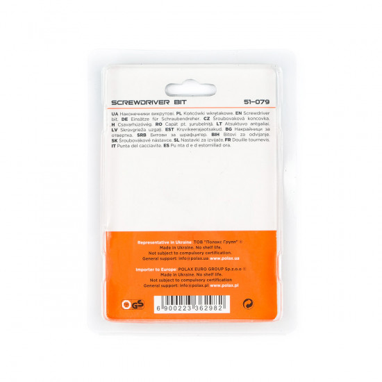Біта сталева Polax 50 мм SL6 1/4" ,10 шт (51-079)