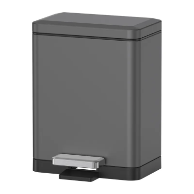 Ведро для мусора с плавным закрытием прямоугольное Koer TC-010306-07 6 л цвет графит (KR5602)