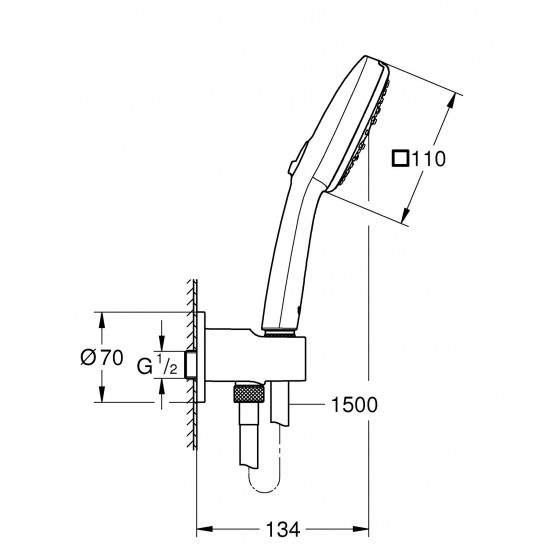 Душовий набір Grohe Tempesta Cube 110, 3 режими (26910003)