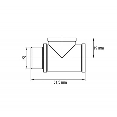 Трійник Koer KF.T06FFM.WN 1/2'' ВВЗ (без нікелю) (KR3030)