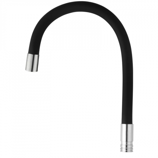 Влив силиконовый для смесителя из нерж стали SUS304 Mixxus SPO-06.SUS Refl.Black (MI6066)