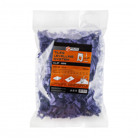 Основа СВП MINI Polax система вирівнювання плитки 1,5 мм 500 шт. (1000-218)