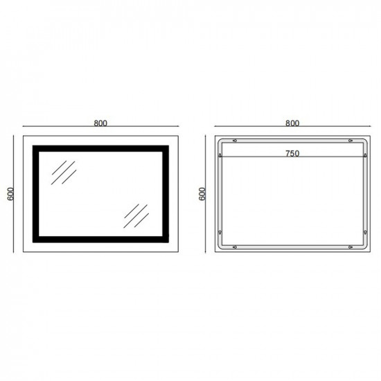 Зеркало Mixxus TALL MR08-80x60-REVERSE с LED Touch, Anti-fog, диммером, регулировкой яркости (MI
