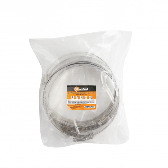 Хомут 140-160 мм нержавіючий Polax черв\'ячний (37-037)