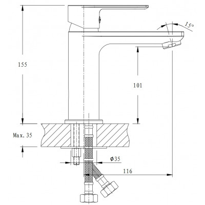 Змішувач для умивальника Haiba Alex 001 (HB0879)