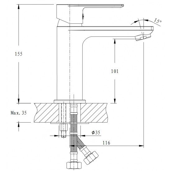 Змішувач для умивальника Haiba Alex 001 (HB0879)