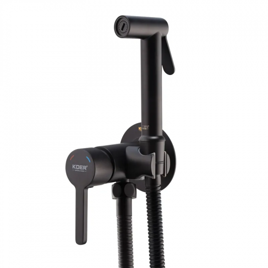 Змішувач для гігієнічного душу Koer KB-23029-05 Колір чорний (KR5493)