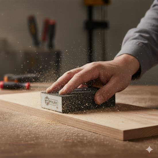 Губка шліфувальна P150 Polax пряма 100х70х25 мм (54-229)