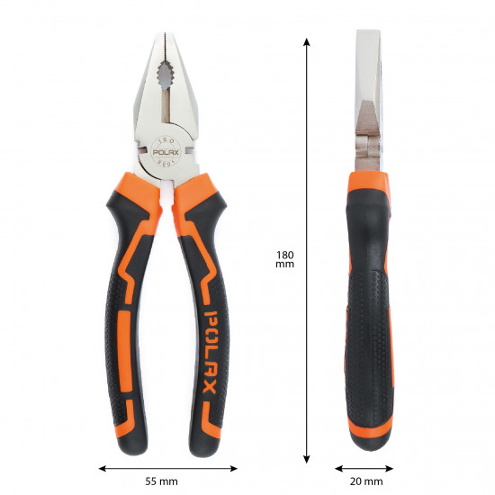 Плоскогубці - пасатижі Polax комбіновані 180 мм Cr-V (35-002)