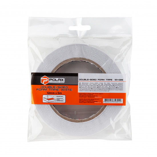 Скотч двосторонній Polax клейка стрічка на спіненій основі 12 мм х 5 м (101-028) Скотч двосторонній Polax клейка стрічка на спіненій основі 12 мм х 5 м (101-028)