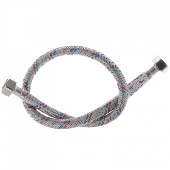 Гнучкий шланг для підключення води гайка 1/2'' - гайка 1/2'' (60 см) Zerix (ZX1552)