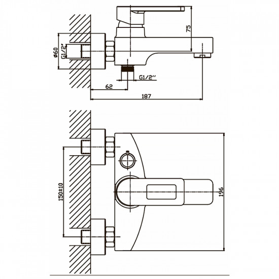 Змішувач для ванни Haiba Gudini 009 (HB0149) Змішувач для ванни Haiba Gudini 009 (HB0149)