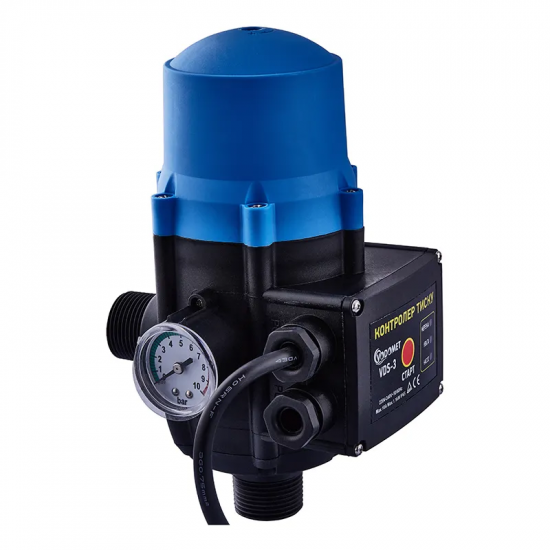 Контролер тиску Vodomet VDS-3 електронний для насоса до 1,1кВт, кутовий 1", з кабелем (VO4201)