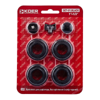 Комплект для радіатора Koer SET-01.Black 1/2" Без кріплення (кол. чорний) (KR5185) Комплект для радіатора Koer SET-01.Black 1/2" Без кріплення (кол. чорний) (KR5185)