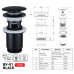Донний клапан для раковини Zerix BV-01 BLACK 1 1/4'' з переливом автоматичний СLICK-СLACK (Колір чо