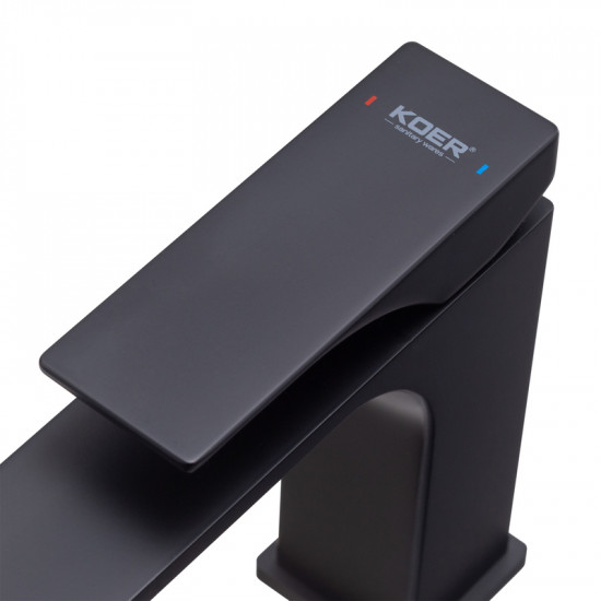 Змішувач для умивальника Koer KB-10010-05 (Колір чорний) (KR3479)