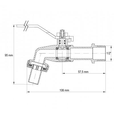 Кран пивний 1/2" (Koer KR.256) (KR2749)