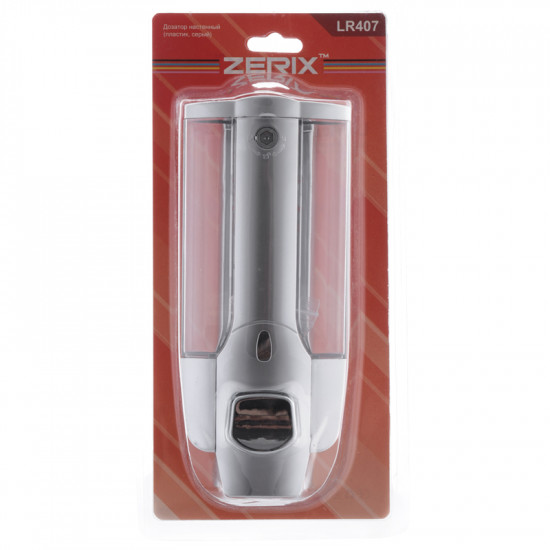 Дозатор для жидкого мыла настенный серый Zerix LR407 (ZX2718)