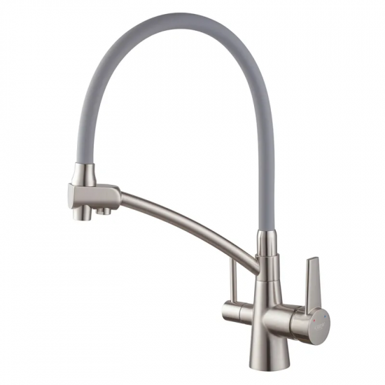 Кухонний змішувач з силік. виливом і вих. для питної води KOER KB-72003-02 (KR3374)