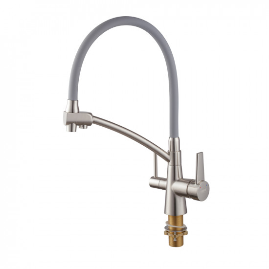 Кухонний змішувач з силік. виливом і вих. для питної води KOER KB-72003-02 (KR3374)