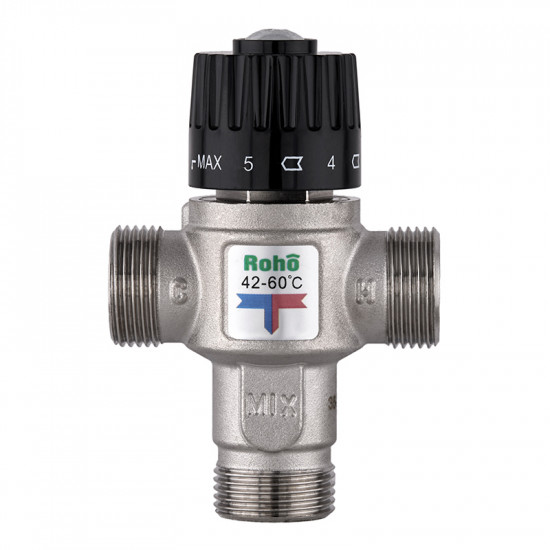 Клапан змішувальний Roho R1208-075 - 3/4" ЗР термостатичний (42-60*C) (RO1023)