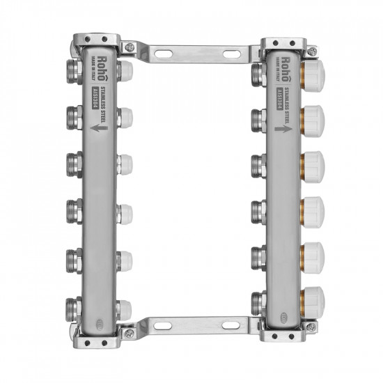Колектор з термостатичними та запірними клапанами Roho R805-06M - 1"х 6 вих. (RO1037)