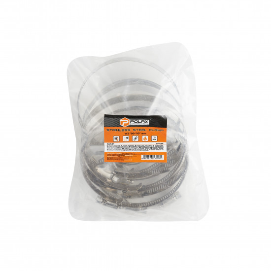 Хомут 90-110 мм нержавіючий Polax черв\'ячний (37-034)