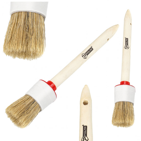 Пензель круглий Polax №10/40мм, тип "Стандарт" професійний, змішаний ворс, дерев\'яна ручка (08-005)