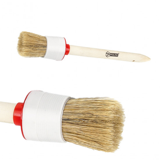 Пензель круглий Polax №10/40мм, тип "Стандарт" професійний, змішаний ворс, дерев\'яна ручка (08-005)