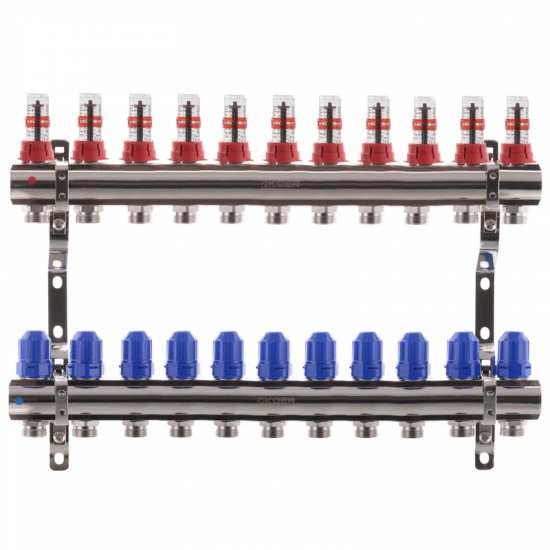 Коллекторный блок с расходомерами Koer KR.1110-11 1"x11 ways (KR2648)