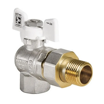 Кран з американкою 1/2" (Koer KR.228.W) кутовий білий (KR0099)