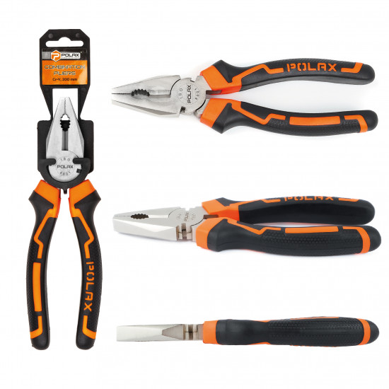 Плоскогубці - пасатижі Polax комбіновані 200 мм Cr-V (35-003)