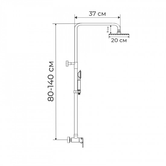 Душова колона зі змішувачем Ibergrif River M17021 (IB0019)