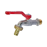 Садовый кран Roho R353-050 -1/2" ручка "рычаг" красная (RO0239)