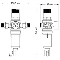 Фільтр самоочисний з редуктором тиску та манометром Koer KR.1242 - 3/4" (KR3188)