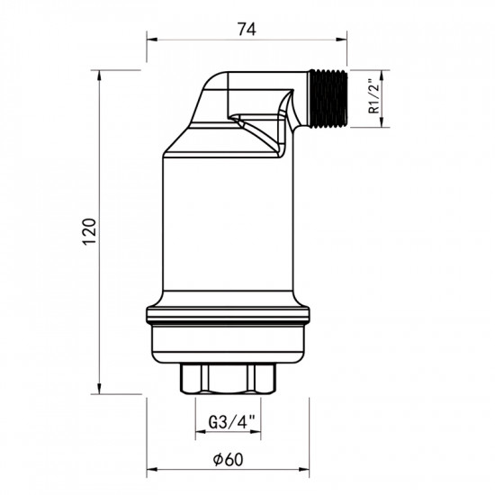 Воздушный вывод автоматический Koer KR.1247-20 - 3/4"F латунь (KR5856)
