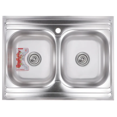 Кухонная мойка накладная Zerix Z8060B-08-180E (Satin) (ZX1620)