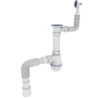 Сифон для кухні Zerix SK-04-В 1 1/2"x40 з різьбовим випуском та круглим переливом (ZX5085)