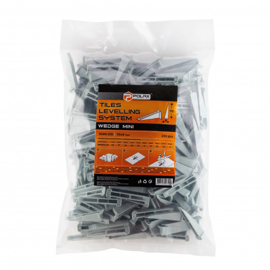 Клин СВП MINI Polax система вирівнювання плитки 9х70 мм 250 шт. (1000-215)