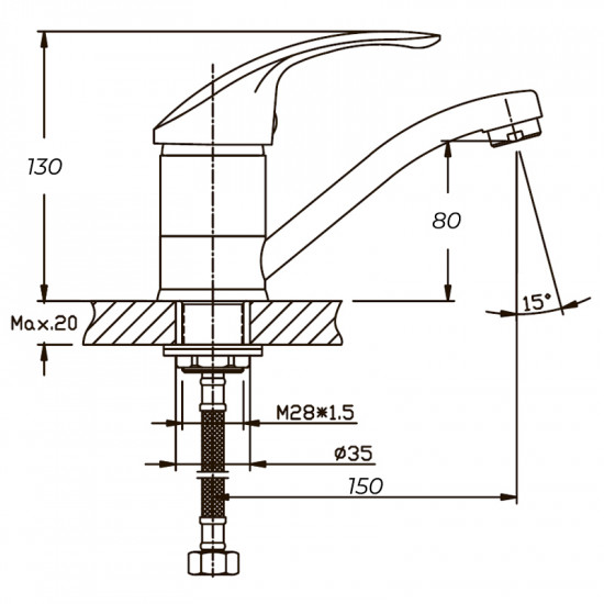Змішувач для умивальника Haiba Fabio 555 (15 см) (HB0106) Змішувач для умивальника Haiba Fabio 555 (15 см) (HB0106)