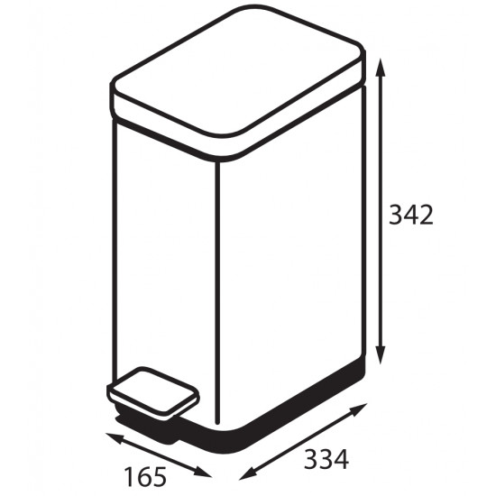Ведро для мусора с плавным закрытием прямоугольное Koer TC-010210-08 10 л цвет белый (KR5598)