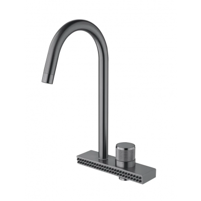 Змішувач для кухні Mixxus FOL-011 Graphite з функц."водоспад" з нерж. сталі (MI6346)
