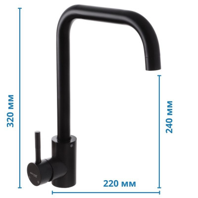 Кухонний змішувач чорний MIXXUS SUS 011-G (MI2804)