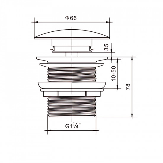 Донний клапан для раковини Mixxus POP-UP-09 WHITE 1 1/4'' СLICK-СLACK без переливу (AC3567)