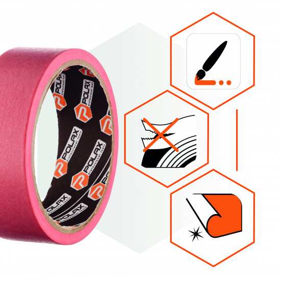 Малярна клейка стрічка Polax з рисового паперу Delicate 38 мм х 20 м (101-098)