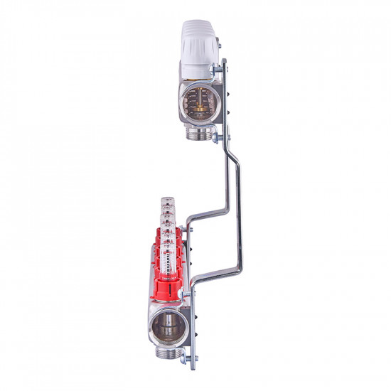 Колекторний блок з витратомірами Nolf NF.2100-06S 1"x6 (корпус нержавіюча сталь) (NF3020)