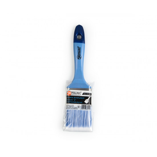 Пензель флейцевий Polax 2" тип "Acrylic" професійний, штучний ворс, пластикова ручка (03-009)